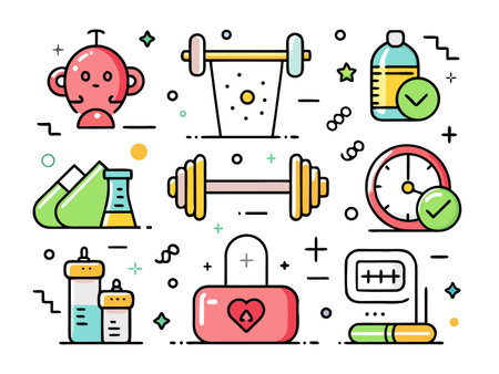 Festive Easter Eggs and Bunnies in a Colorful Vector Styleのイラスト素材