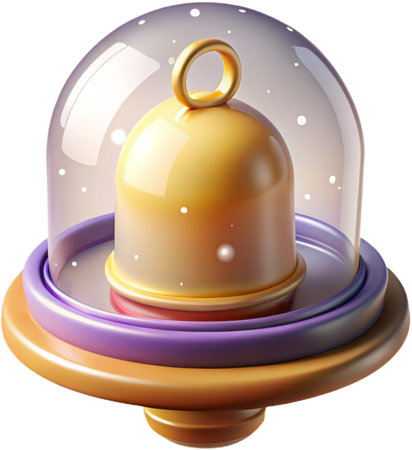 Stylized square cake rendered in soft pinks and peachesの素材