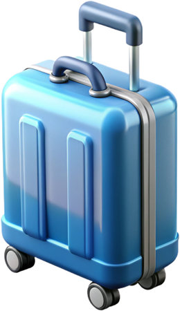 Stylish blue suitcase, prepared and ready for your travelの素材
