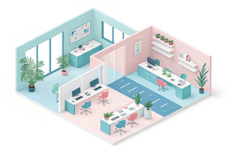 Pastel stationery arrangement showcases a modern, minimalist aesthetic appeal.の素材