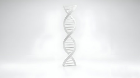DNA model on a white background. 3d rendering, 3d illustration.の素材