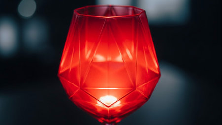 Red wine glass on a dark background. Close-up view.の素材