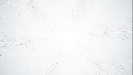 Abstract white polygonal space low poly dark background with connecting dots and lines. Connection structure. 3d renderingの素材