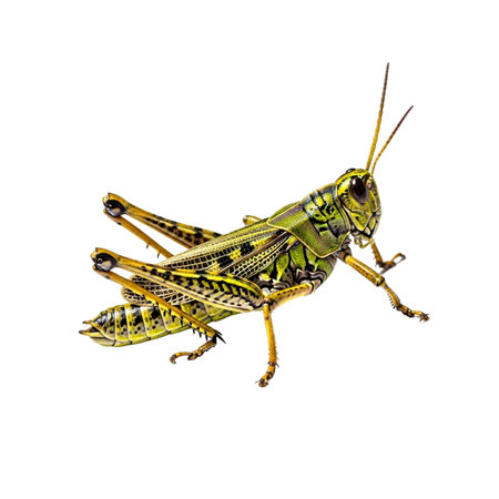 Grasshopper isolated on the white background. Clipping path included.の素材