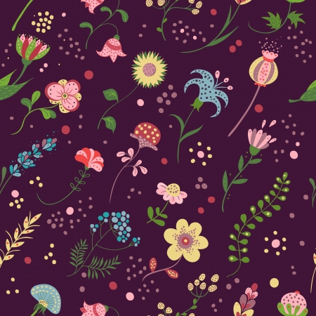 FloralFloral seamless pattern  in a cartoon styleのイラスト素材
