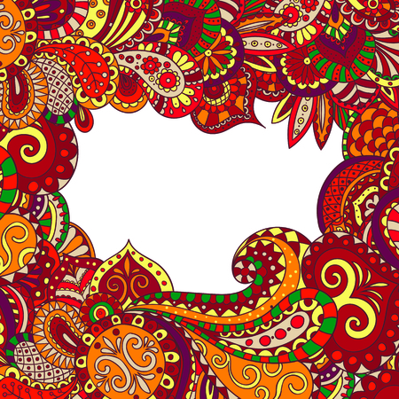 pattern frame of flowers and leaves in oriental style.のイラスト素材