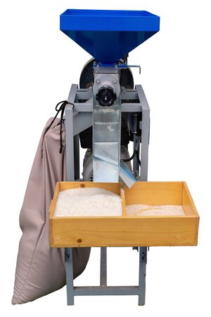 Rice mill machine is Facilities for processing grain, such as rice and barley.の写真素材