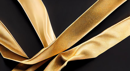 Texture of silk fabric. abstract fashion background. Flying silk ribbon and satin fabric. 3d renderingの写真素材