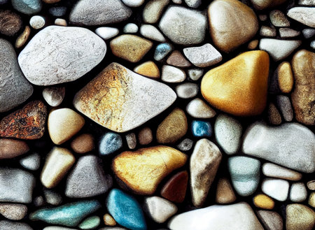 Small stone texture for background. abstract background with round pebble stones. stone wall texture...