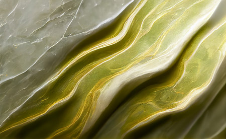 Green and gold marble abstract acrylic background. Marbling artwork texture. Agate ripple pattern. Acrylic Fluid Art. luxury wallpaper. 3D renderingの写真素材