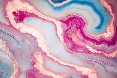 abstract background, pink marble with gold glitter veins, fake stone texture, painted artificial...
