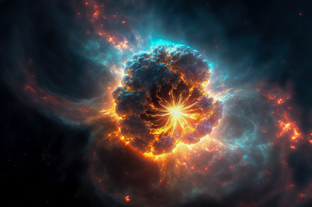Incredibly beautiful galaxy in outer space. Nebula night starry sky in rainbow colors. Multicolor...