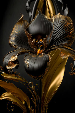 3d illustration of abstract geometric composition,digital art works. isolated on black background.の写真素材