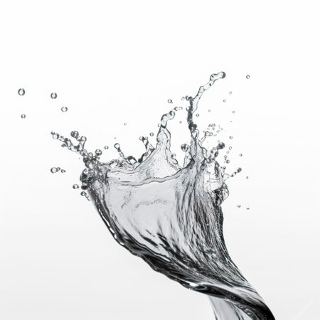 water splash isolated on white background. close up of water splash isolated on white backgroundの素材