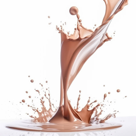 chocolate splash, isolated on white background, splashing chocolate, isolated on white backgroundの素材