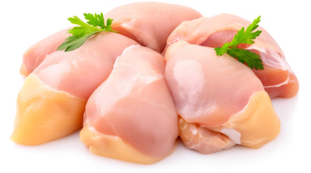 Fresh raw chicken isolated on white Background. Generative AIの素材