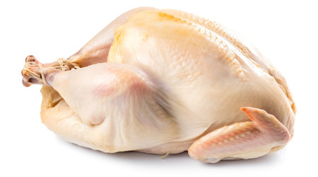 Fresh raw chicken isolated on white Background. Generative AIの素材