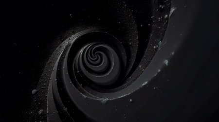Black abstract background design. Modern wavy line pattern. blank space for text. Generative AIの素材