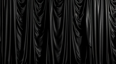 Black abstract background design. Modern wavy line pattern. blank space for text. Generative AIの素材