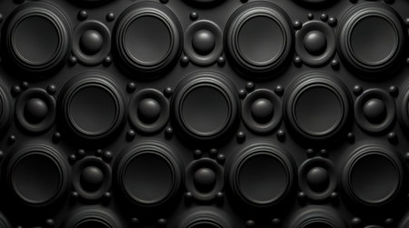 Black abstract background design. Modern wavy line pattern. blank space for text. Generative AIの素材