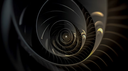 Black abstract background design. Modern wavy line pattern. blank space for text. Generative AIの素材