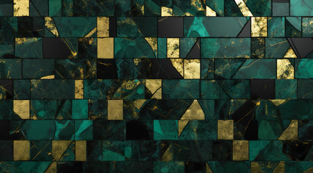 Geometric dark green abstract background. Modern design. Generative AIの素材