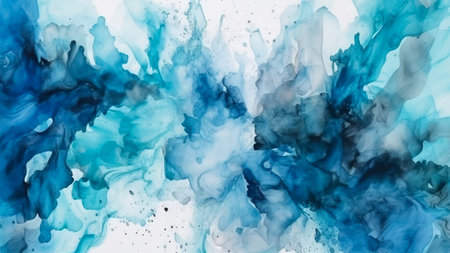 Blue ink in water. Ink in water. Abstract background for your design.の素材