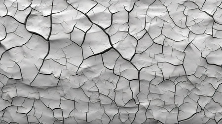 Cracked white paint on the surface of the wall as a backgroundの素材