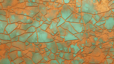 Cracked and peeling paint on a metal surface. Abstract background for design.の素材