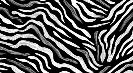 Abstract hypnotic pattern with black-white striped lines. Psychedelic background. Op art, optical illusion. Modern design, graphic texture. Generative AIの素材