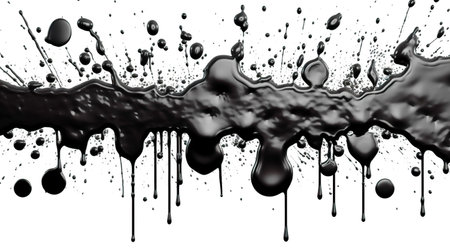 Abstract hand painted black and white background, acrylic painting on canvas, wallpaper, texture. Generative AIの素材