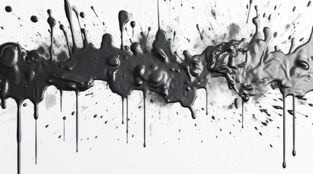 Abstract hand painted black and white background, acrylic painting on canvas, wallpaper, texture. Generative AIの素材