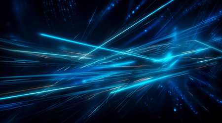 Blue Digital cyberspace and digital data network connections concept. digital abstract background. Generative AIの素材