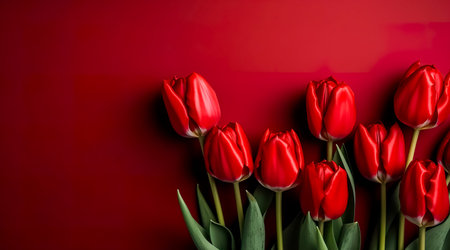 beautiful tulips on background. Valentine Day Concept. Generative AIの素材