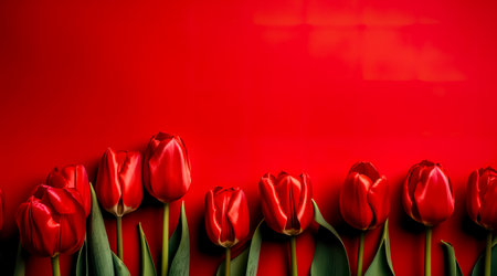 beautiful tulips on background. Valentine Day Concept. Generative AIの素材