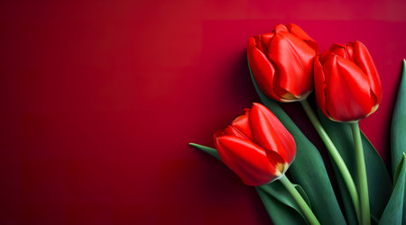 beautiful tulips on background. Valentine Day Concept. Generative AIの素材