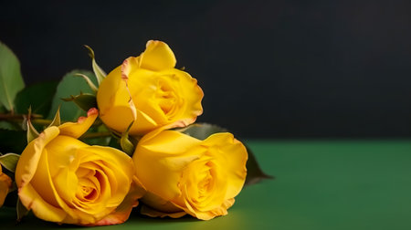 Yellow Roses Bouquet on Background. Valentine's Day and Mother's Day background. Generative AIの素材