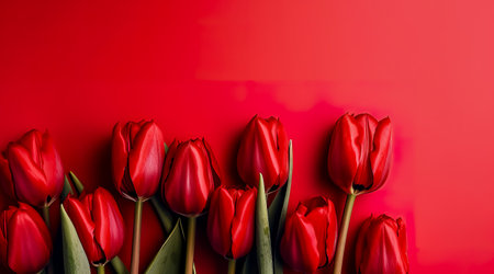 beautiful tulips on background. Valentine Day Concept. Generative AIの素材