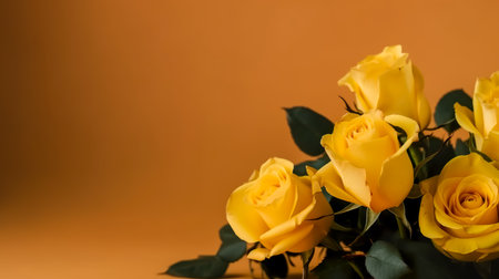 Yellow Roses Bouquet on Background. Valentine's Day and Mother's Day background. Generative AIの素材