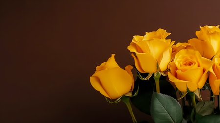 Yellow Roses Bouquet on Background. Valentine's Day and Mother's Day background. Generative AIの素材