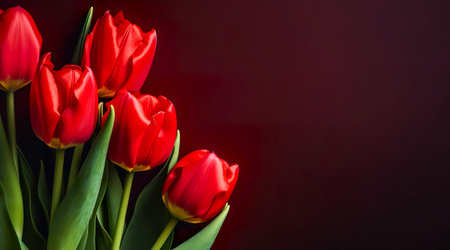beautiful tulips on background. Valentine Day Concept. Generative AIの素材