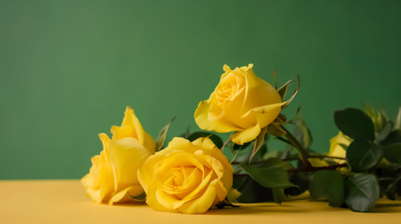 Yellow Roses Bouquet on Background. Valentine's Day and Mother's Day background. Generative AIの素材