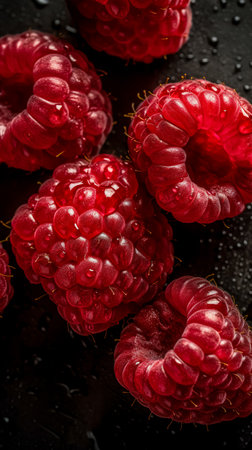 Closeup photo of fresh berrys. vegetables on background. Background for healthy food and GMO free products.Diet nutrition and fresh vegetables. Vegan and vegetarian. Generative AIの素材