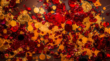 Marble pattern background material with a luxurious atmosphere of red, black and gold. Generative AIの素材