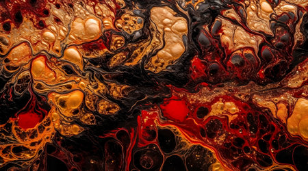 Marble pattern background material with a luxurious atmosphere of red, black and gold. Generative AIの素材