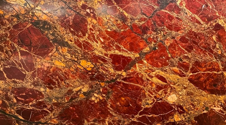 Marble pattern background material with a luxurious atmosphere of red, black and gold. Generative AIの素材