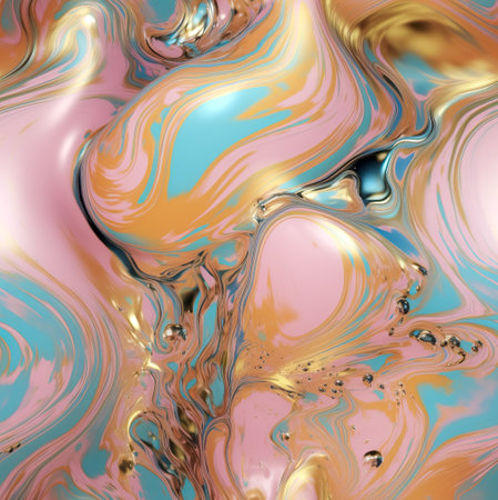 abstract iridescent texture. Minimal liquid aesthetic concept. Generative AIの素材