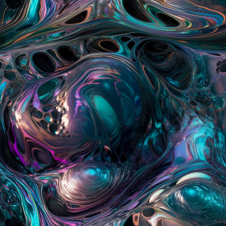abstract iridescent texture. Minimal liquid aesthetic concept. Generative AIの素材