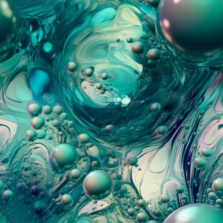 abstract iridescent texture. Minimal liquid aesthetic concept. Generative AIの素材