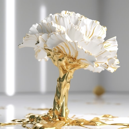 Fluid art abstract flower. floral art. Generative AIの素材